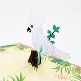 White Parrot Bird Pop Up Card