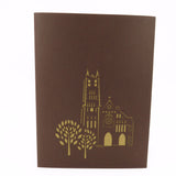 French Building Pop Up Card Brown
