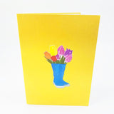 Flowers in Boots Pop Up Card