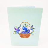 Blue Flowers Basket Pop Up Card