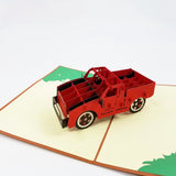 Truck Pop Up Card-red