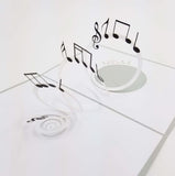 Musical Notes Pop Up Musical Card-Grey