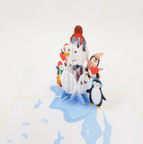 Snowman and Penguins Pop Up Card