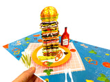 Tall Burger Pop Up Card