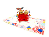 Toasts and Toaster Happy Birthday Pop Up Card