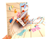 Baby Crib Pop Up Card-pink