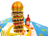 Tall Burger Pop Up Card