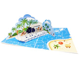 Yacht Vacation Pop Up Card