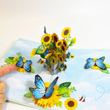 Sunflowers and Butterflies Pop Up Card