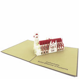 French Building Pop Up Card Brown