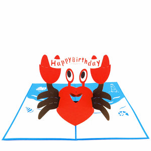 Party Crab Pop Up Birthday Card