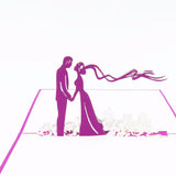 Purple Wedding Pop Up Card