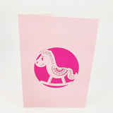 Rocking Horse Pop Up Card-pink