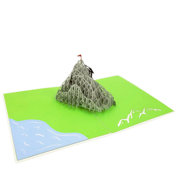 Mountain Climbing Pop Up Card-Green Grass