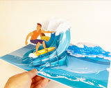 Surfing Pop Up Card (Boy)