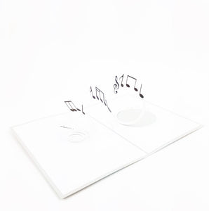 Musical Notes Pop Up Musical Card-Grey