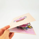 Pink Flowers Basket Pop Up Card