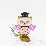 Graduation Owl-girl Pop Up Card
