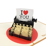 Typewriter I Love You Pop Up Card