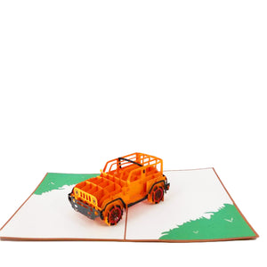Jeep Pop Up Card-orange